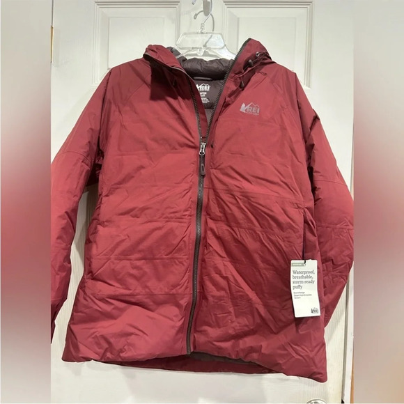REI Women’s Small Stormhenge Down Hybrid Snow Jacket Red NWT Ski Snowboard - Picture 2 of 11